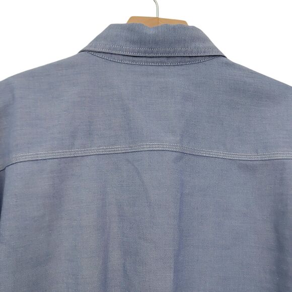 Carhartt Flame Resistant Shirt Mens 2XL Blue Button Up Long Sleeve Work Durable - Picture 5 of 11